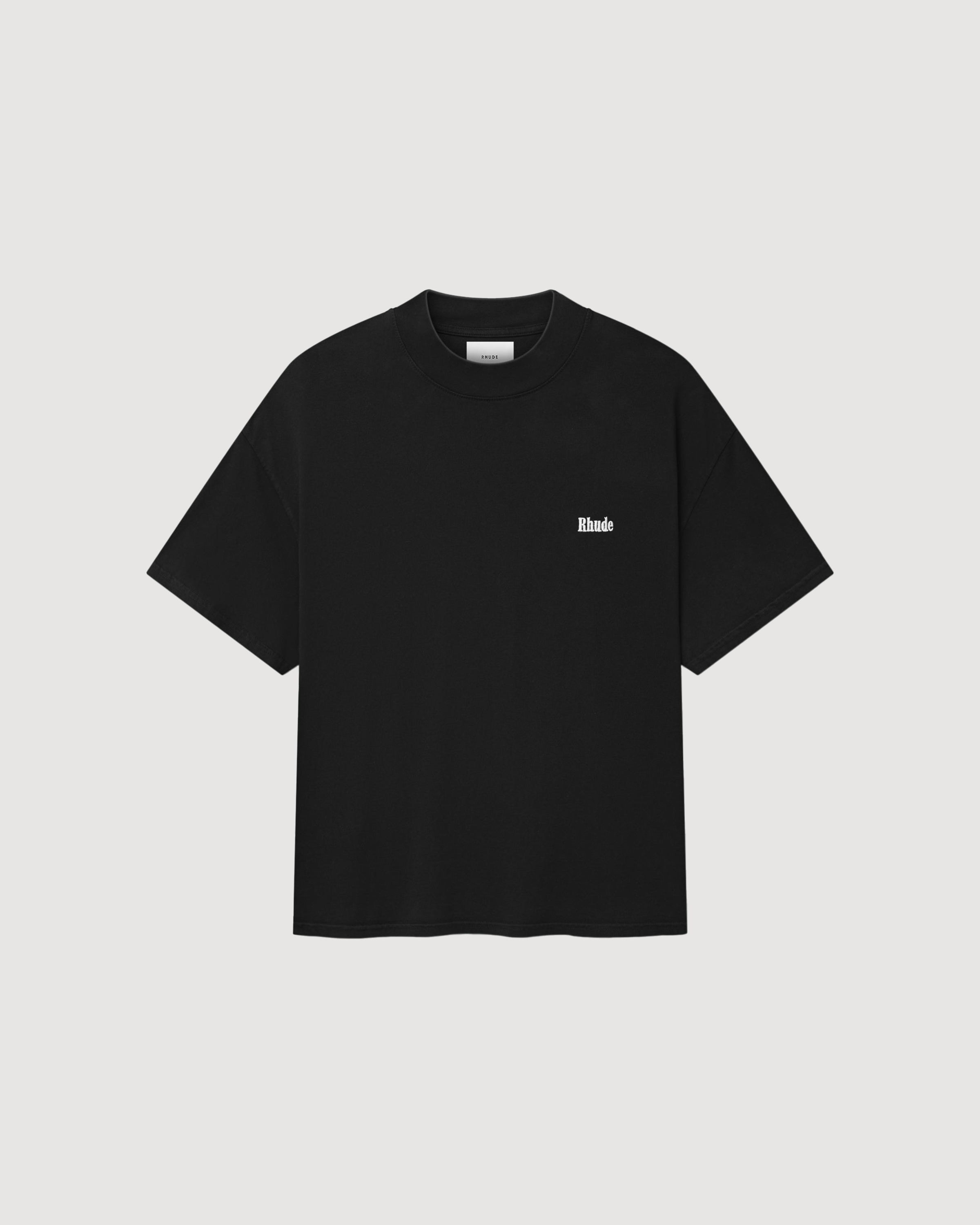 Mock neck cotton T-shirt